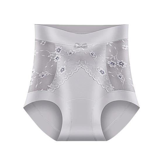 Женское Нижнее Белье с Высокой Талией Женские Сексуальные Кружевные Ледяные Шелковые Трусы Полное Покрытие Дышащие Мягкие Эластичные Слипы