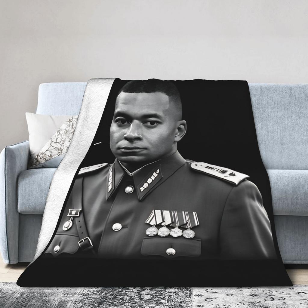 M-Mbappes  Meme Soccer  Blanket Cover Fleece  Super Soft Throw Blanket for Bedroom Sofa Bed Rug