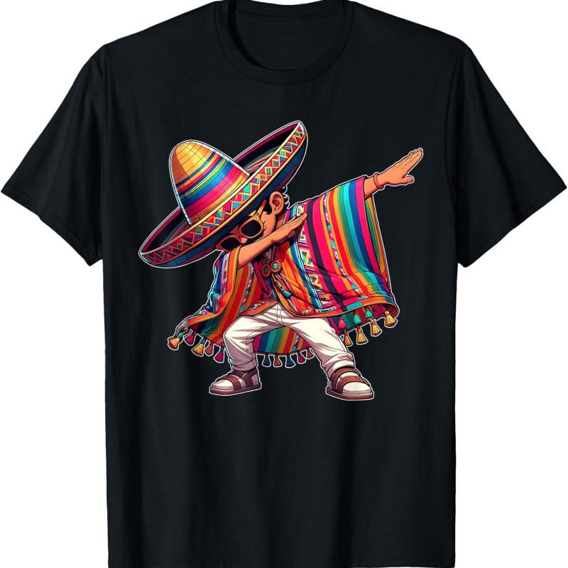 Dabbing Mexican Poncho Cinco De Mayo unisex Sombrero Dr?the Dab T-shirt