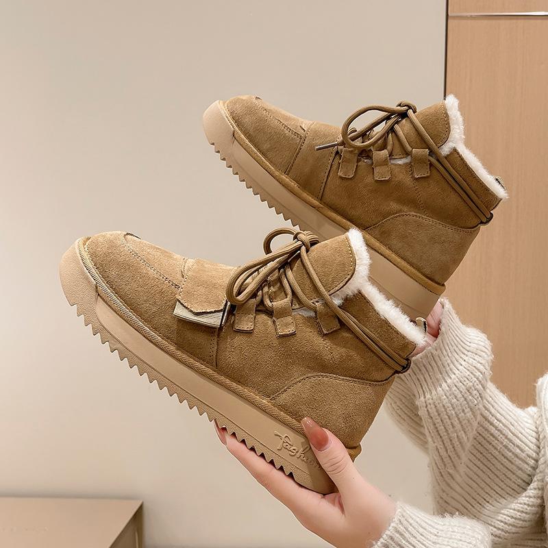 Winter Ladies Shoes 2024 New Cold-proof and Warm Women's Snow Boots Non-slip Platform Plush Short Barrel Boots Zapatos De Mujer
