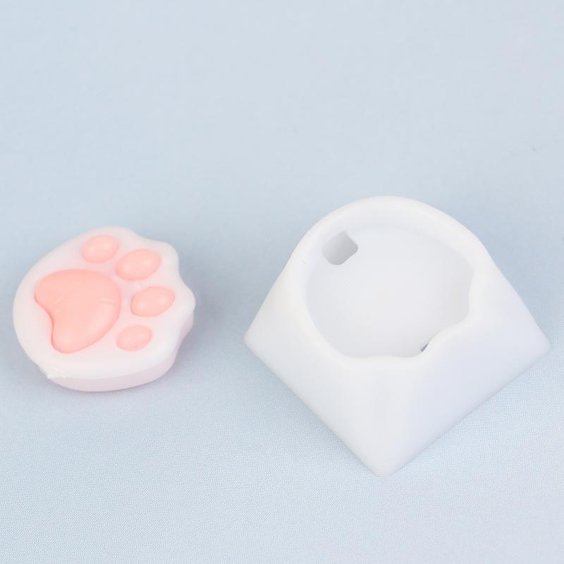 Cute Cat Paw Keycaps For Mechanical Keyboard Cherry Mx Switch Diy Custom Key Cap Soft Silicone Keycup Artisan Pink Color