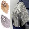 New Rhinestone Shoulder Tassel Epaulet Long Chain Gold Shoulder Epaulettes Detachable Badge Jewelry
