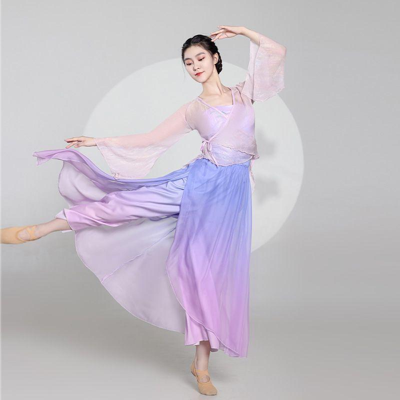 Китайский классический танцевальный марлевой костюм в этническом стиле, элегантный костюм феи для выступлений