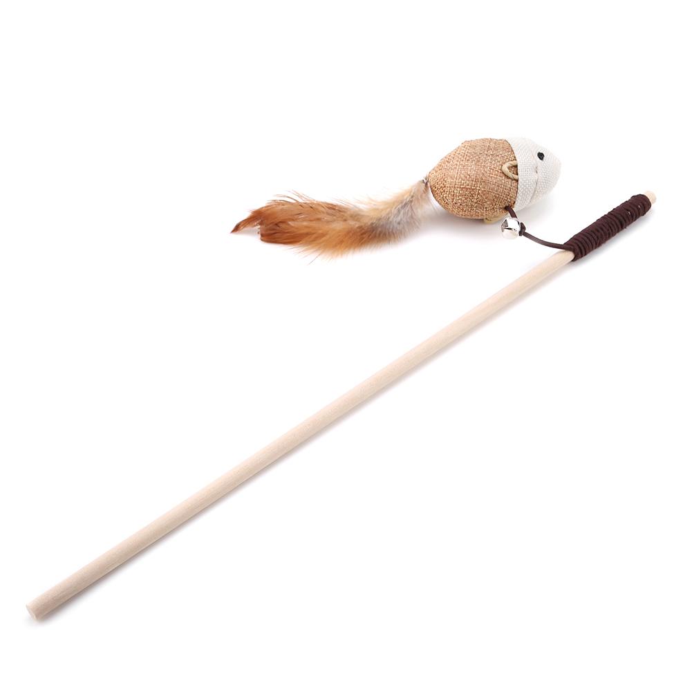 Pet Cat Toy Linen Rat Bird Cat Interactive Catcher Wand Toy (Rat)