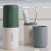 Дорожная чашка для зубной щетки, портативный набор чашек для мытья, чашка для зубной щетки, зубная банка, зубная щетка и ополаскиватель.