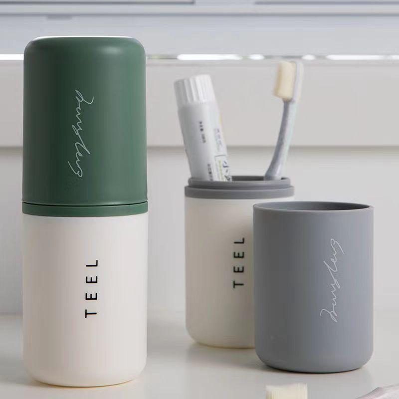 Дорожная чашка для зубной щетки, портативный набор чашек для мытья, чашка для зубной щетки, зубная банка, зубная щетка и ополаскиватель.