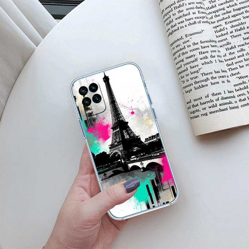RP54 Париж Эйфелева башня Прозрачный чехол для телефона для Samsung Galaxy A04 A04S A14 A23 A34 A54 M23 M33 M52 M53