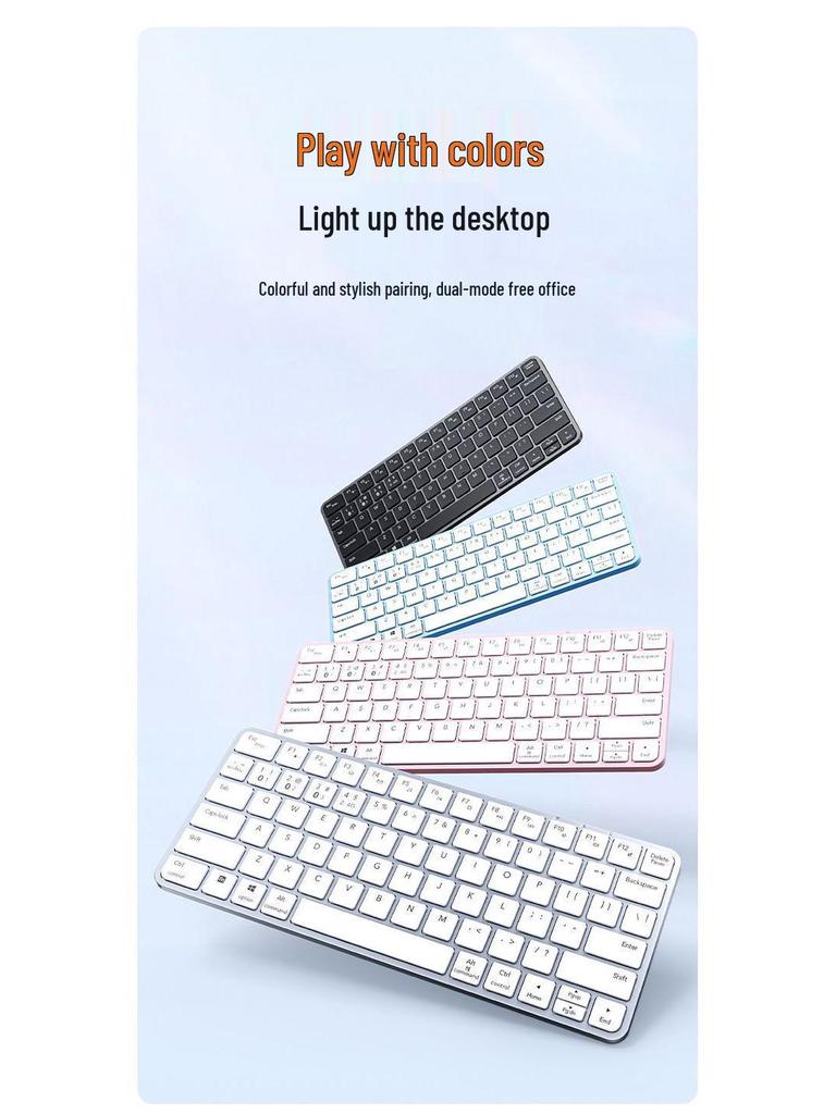 Бесшумная Легкая Беспроводная Bluetooth-клавиатура с Тачпадом для Планшетов и Ноутбуков