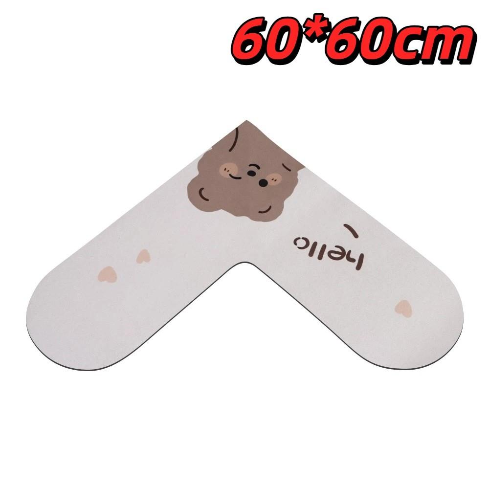 60*60cm Kitchen Carpet L-Shape Oil-Proof Anti-Slip Floor Mat Soft Wipable Surface Waterproof Doormat Home Decoration