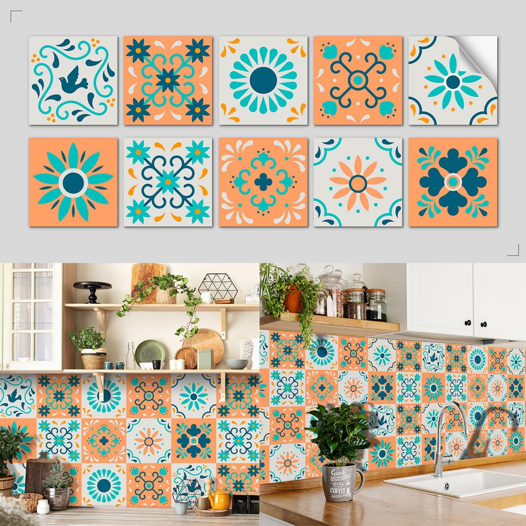 Скандинавская плитка Арт Наклейка на стену Кухня Ванная комната Водонепроницаемые и маслостойкие обои Самоклеящаяся хрустальная пленка Наклейка на плитку