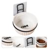 1 set wall food container for cat ceramic feeding hanging hanging bowl for animals repaired bowl for cat (white bowl + wall shelf) | dog food