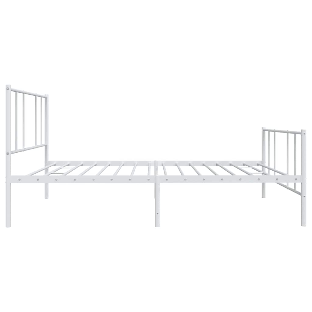 Vidaxl Metalowa Rama Łóżka Z Wezgłowiem I Zanóżkiem, Biała, 100X190 Cm
