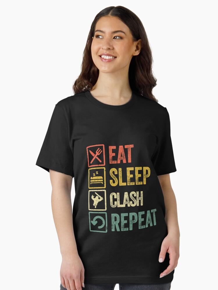 Смешная футболка The Clash eat sleep clash repeat ретро винтажная