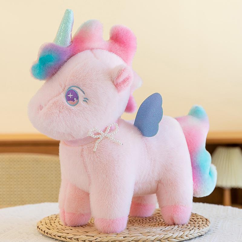 Rainbow Plush Unicorn Pony Doll - Comfort Pillow Gift for Kids