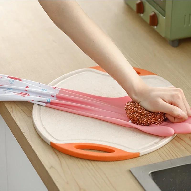 Прочные кухонные перчатки для мытья посуды Водонепроницаемые перчатки для домашних дел Перчатки с длинными манжетами Перчатки на шнурках Бытовые чистящие средства