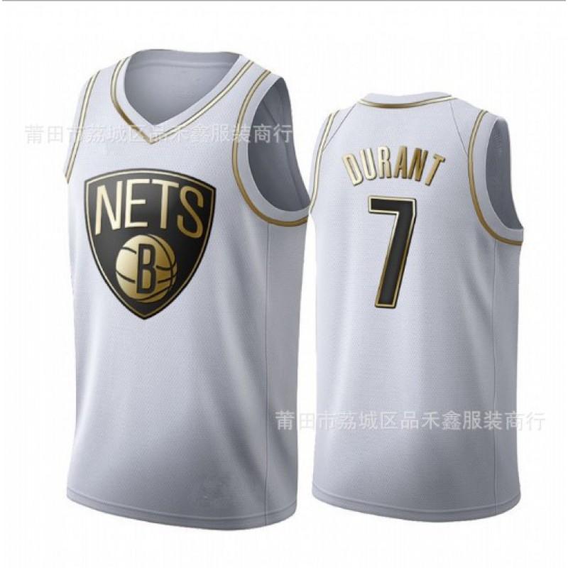 Mens Basketball Jersey Shorts Set Irving 11 Durant 7 Cotton Sportswear Urban Style Embroidered Team Uniform