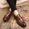 Men's Shoes 46 Large Size New Casual Leather Shoes Fashion Men's Wedding Shoes Business British Style Brock Leather Shoes