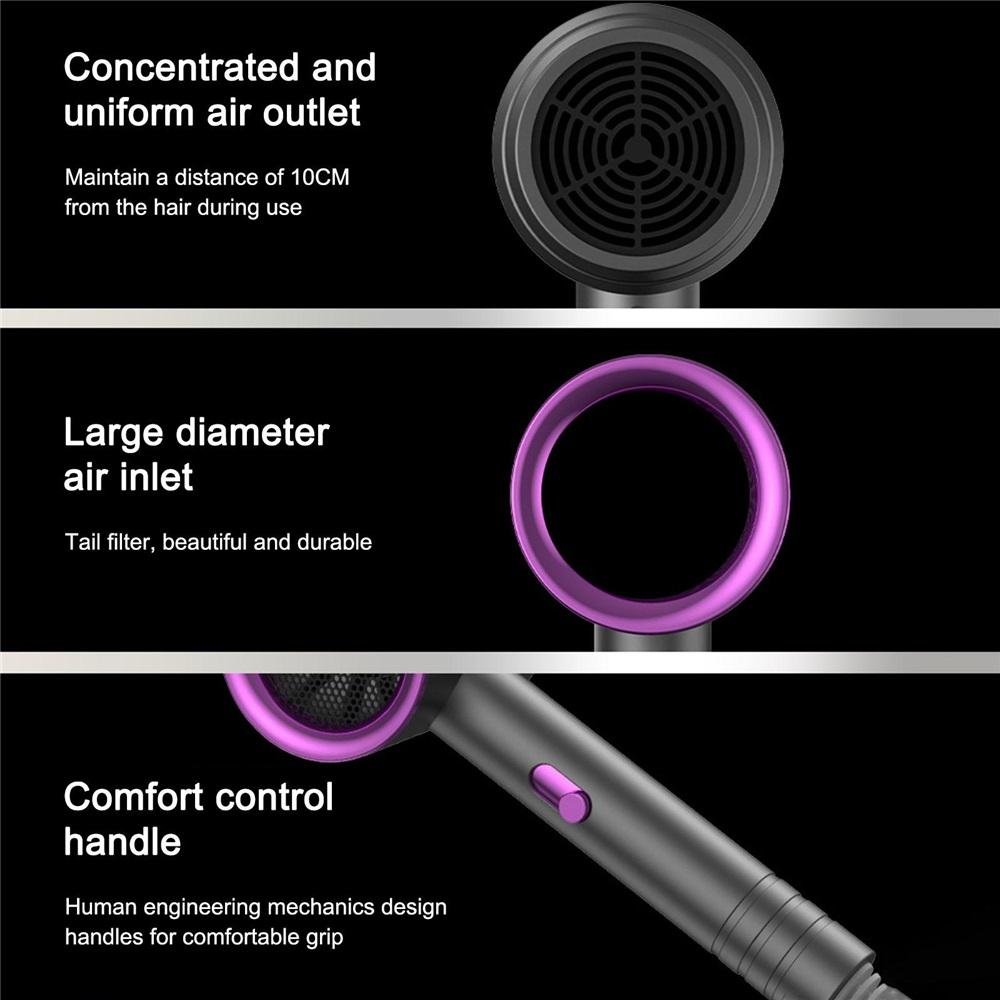 Новый высокоскоростной фен 800 Вт, мощный отрицательный ион, ультра бесшумный, рекомендуемый профессиональный фен для домашних парикмахерских