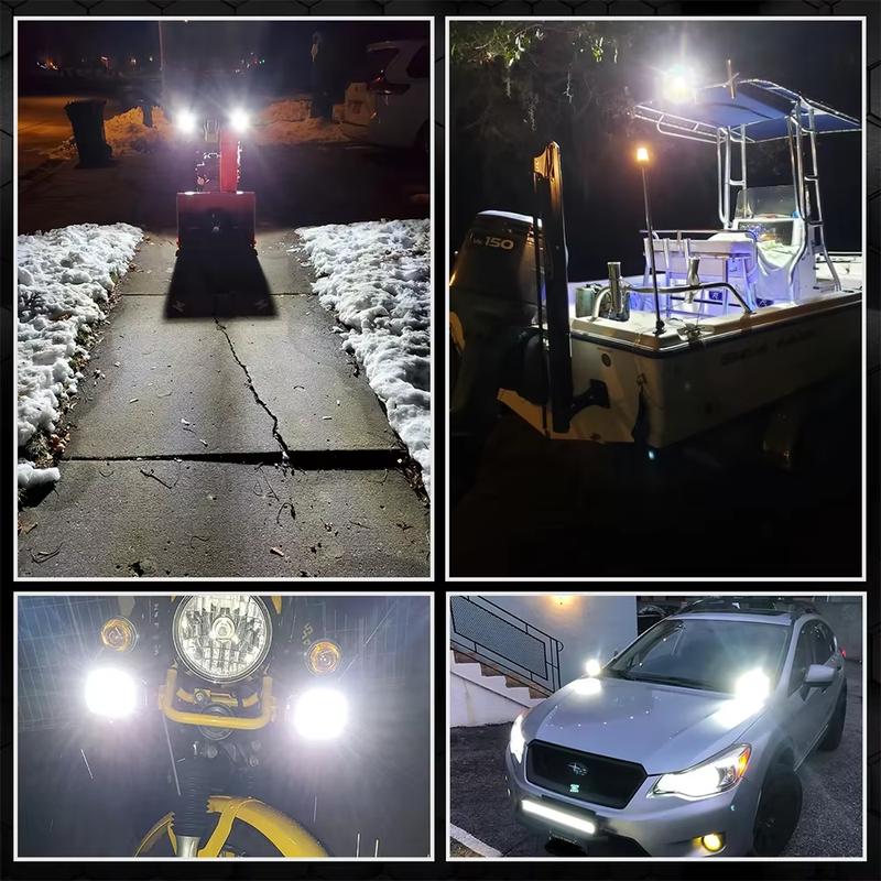 Двухцветные 3-дюймовые мотоциклетные прожекторы 200 Вт LED 30000 лм 12 В 24 В Рабочий свет для грузовика Противотуманная фара Фара для мотоцикла Грузовика Автомобиля