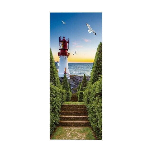 Дверные наклейки визуальное пространство пляжный коридор искусство водонепроницаемые обои гостиная спальня дверные обои ПВХ самоклеящиеся наклейки