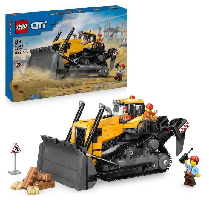 LEGO City 60466 Le Bulldozer Jaune - Jeu De Construction Dès 8 Ans