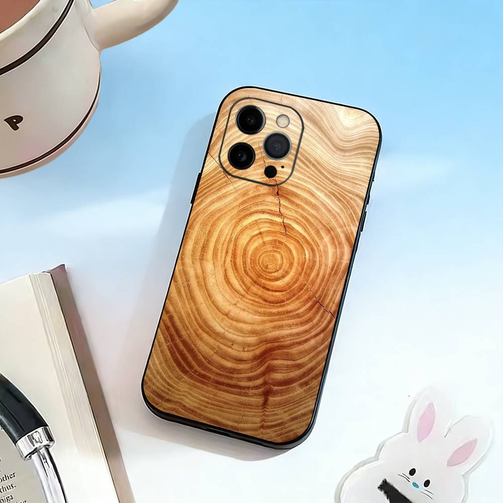N-Натуральное дерево Чехол для телефона Силиконовый Мягкий Для IPhone 17 16 15 14 13 12 11 X XR Plus Pro Max Plus
