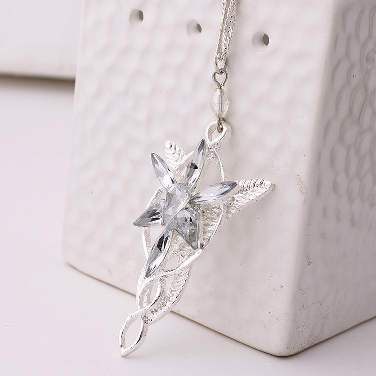 Lord of the Rings Elf Princess Aragorn Arwen Silver Evenstar Pendant Necklace