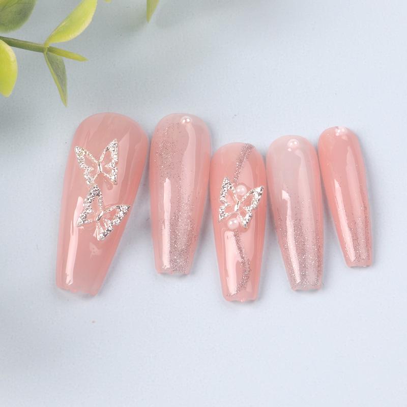 10 шт., подвески для ногтей Bufferfly, металлические фигурки для ногтей, 3d детали для ногтей, металлические подвески, кавайные аксессуары для маникюра, стразы