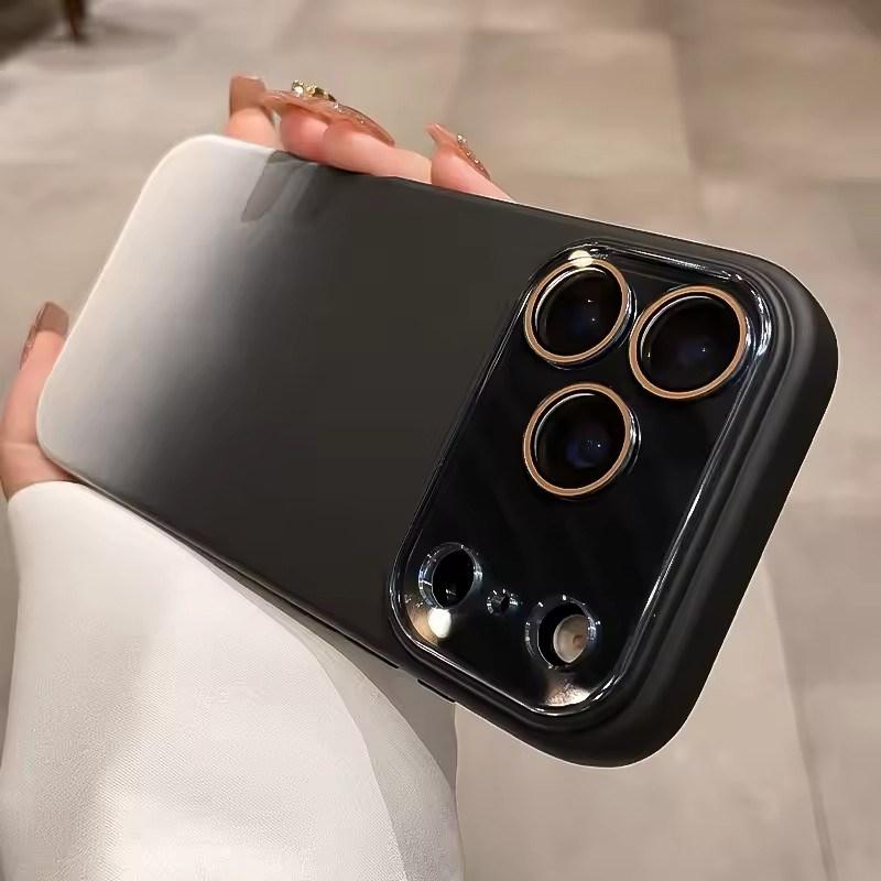 Большой чехол с градиентом конфетного цвета для iPhone 17 16 15 14 Pro Max 13 12 Air Plus Жидкий силикон Ударопрочная задняя крышка