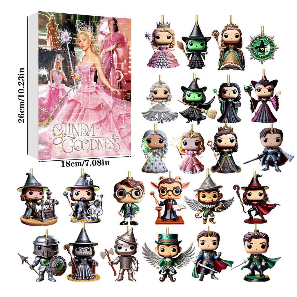 Christmas Wicked Countdown Calendar Blind Box Tree Acrylic Pendant Gift Daily