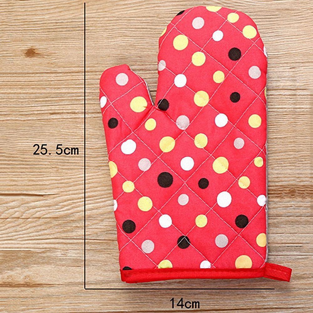 Heat Resistant Anti Hot Baking Tool Dot Mitts Thick Oven Gloves Microwave Insulation Cotton