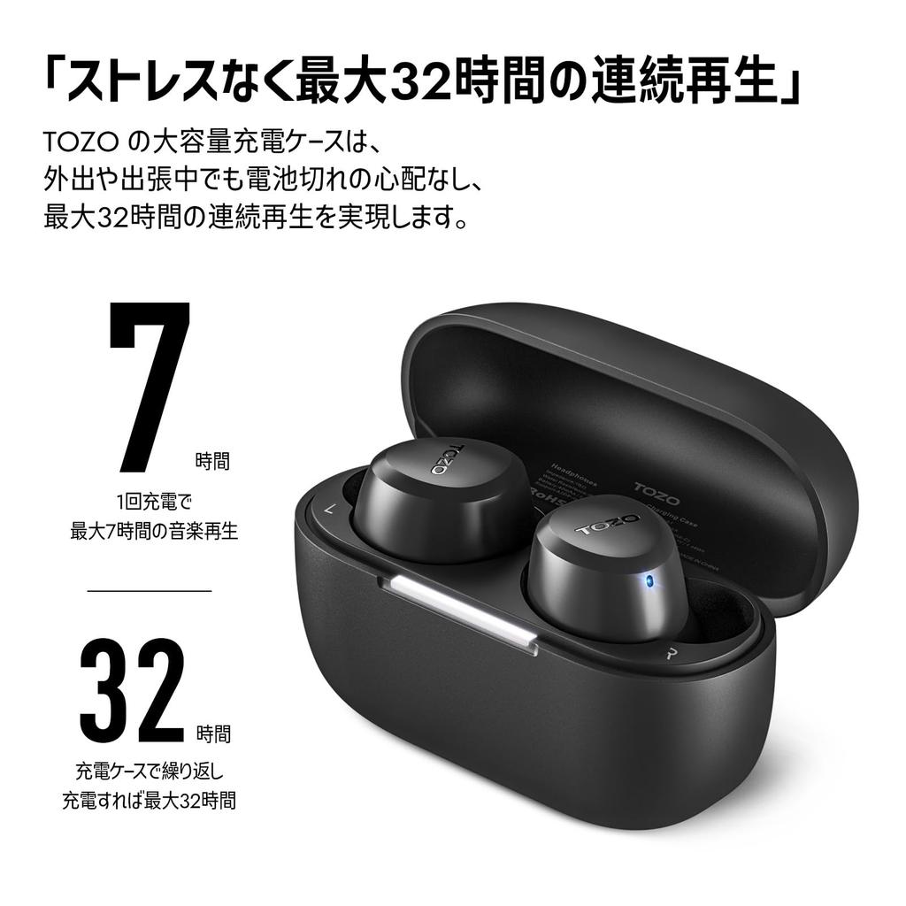 TOZO A1new Latest Design Hours Music Waterproof with Dedicated Custom EQ Mode Passive Noise Canceling Instant Connection Long Distance Connection Fast