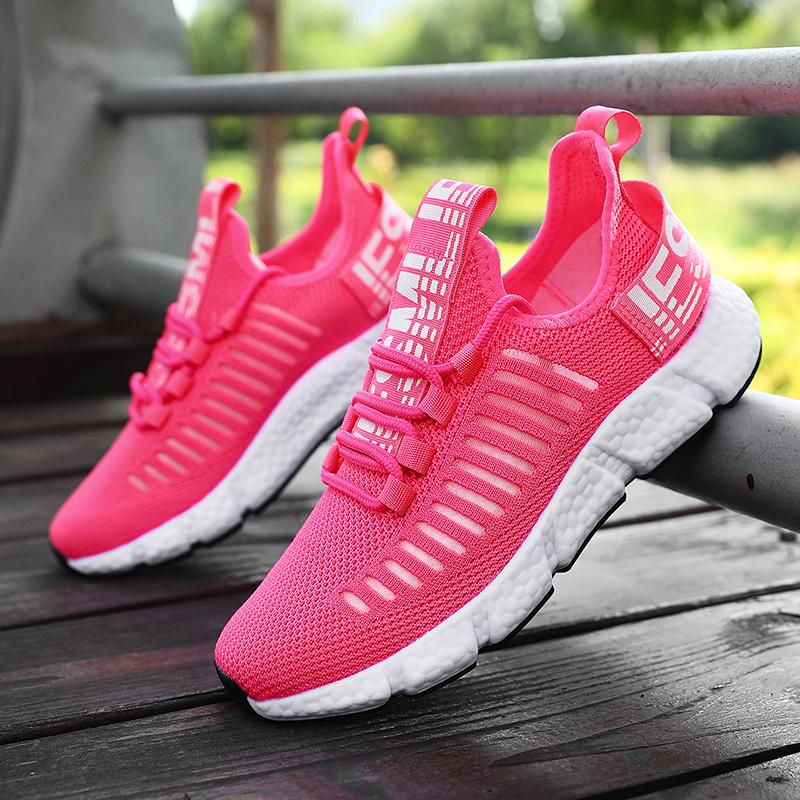 Fashion Shoes Woman Outdoor Training Lightweight Sports Soft Sole Comfortable Lace Up Mesh Casual Shoes Large Breathable Sports Shoes