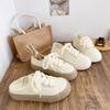TP203 Spring and Summer New Two-wear Canvas Shoes Women's Cream Versatile Lazy Shoes Platform White Shoes