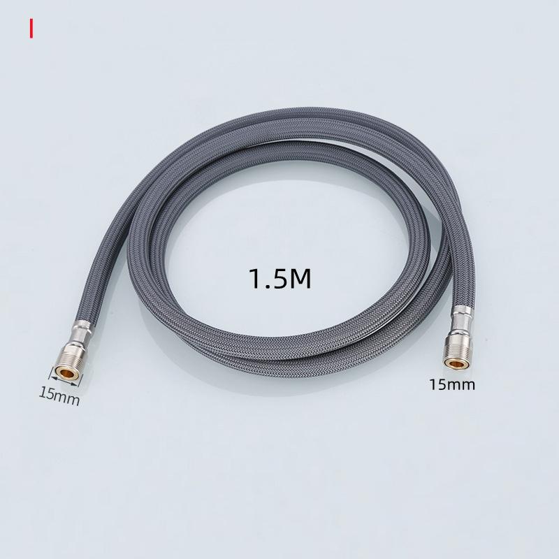 1PC 1.5m Faucet Pull Out Faucet Plumbing Hose Nylon Braided Hose Replacement Hose for Pull Down Kitchen/Basin Tap G1/2' 15mm