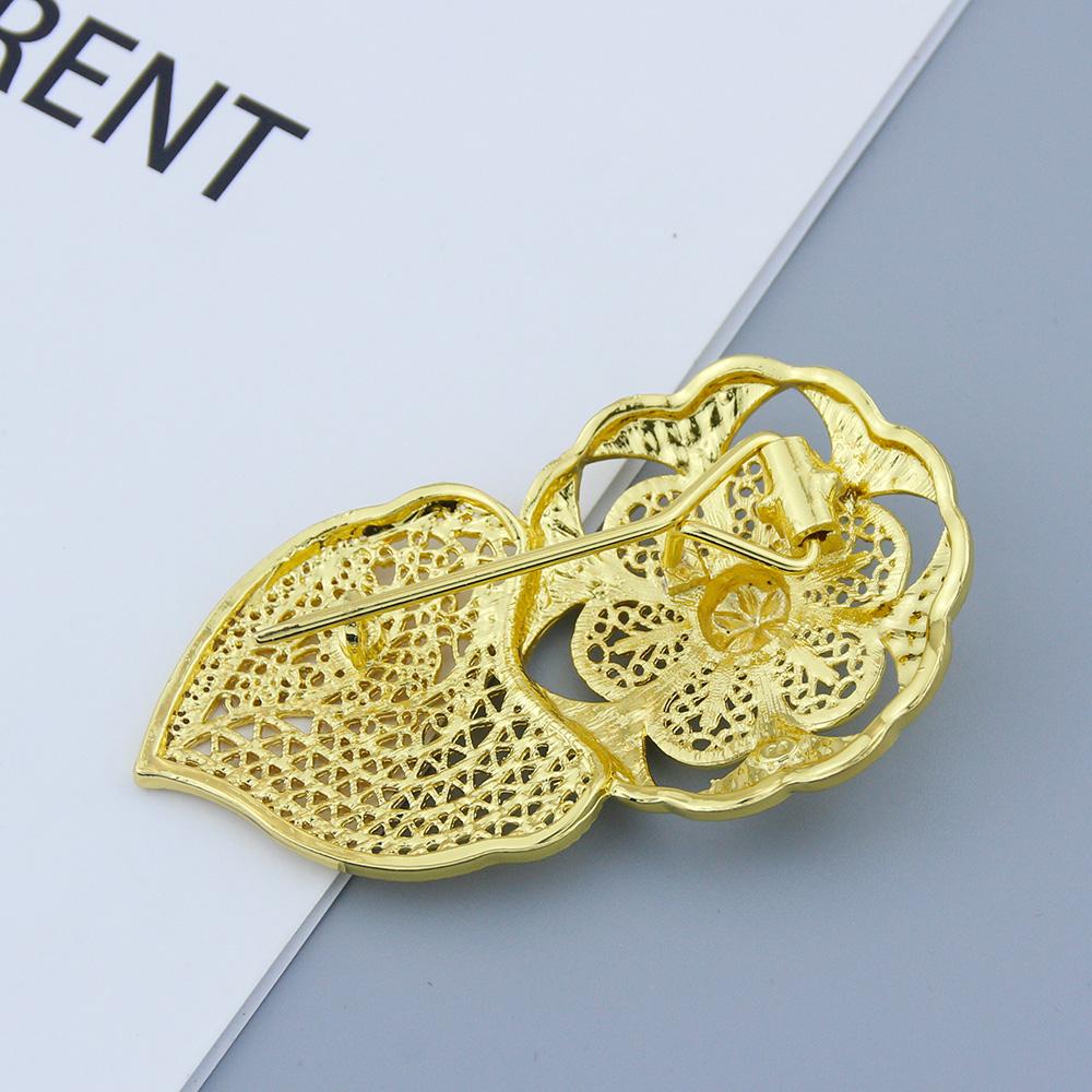 Gold Color Sunflower Women's Brooch Mink Wedding Jewelry Brown Brooch Special Accessories