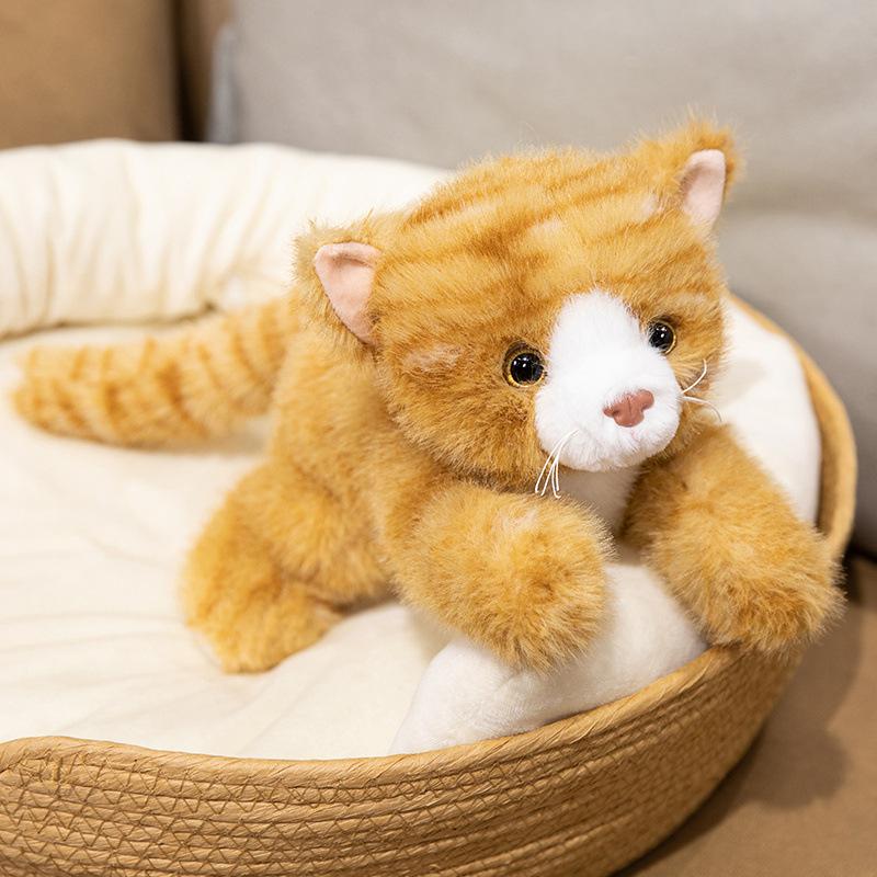 Милая Имитация Котенка Кукла Плюшевая Игрушка Лежащая Кошка Кошка Кукла Детская Успокаивающая Кукла