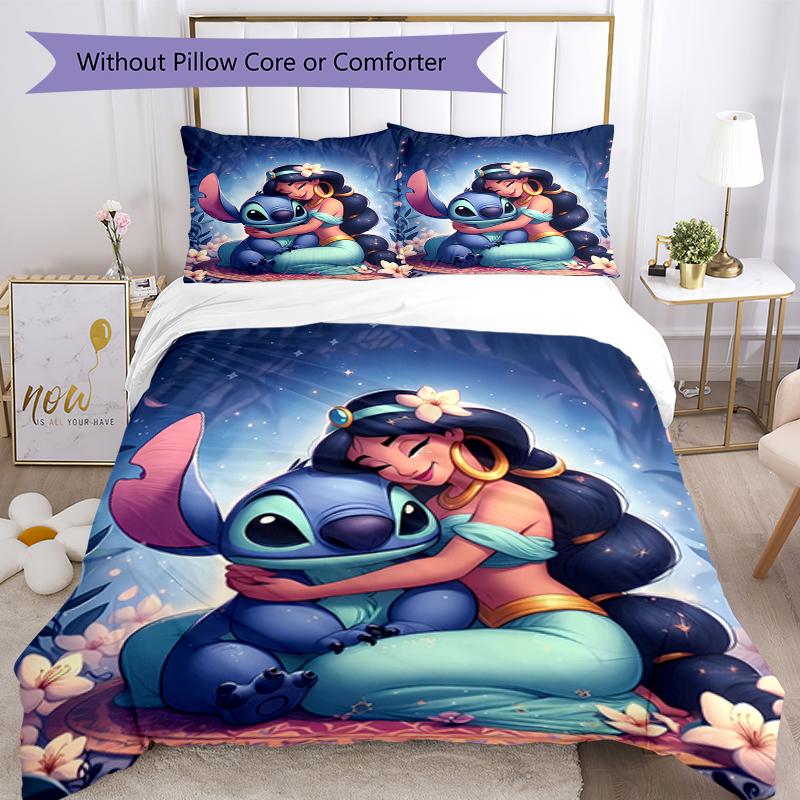 3pcs Stitch Bedding Set Duvet Cover Closure Includes 1 Duvet Cover & 2 Pillowcases, Soft and Comfortable for All Seasons.