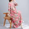 Early Autumn Bohemian Retro Cotton and Linen Print Loose Casual Long Sleeved Big Swing Long Dress for Women Dresses