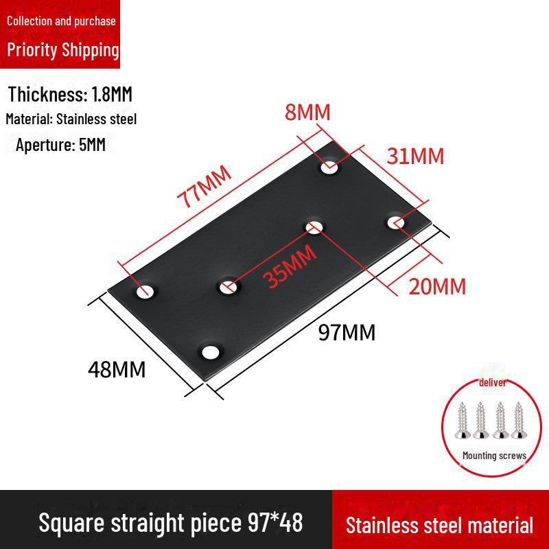 Кронштейн для полок L-образной формы из нержавеющей стали, соединитель под прямым углом 90 градусов