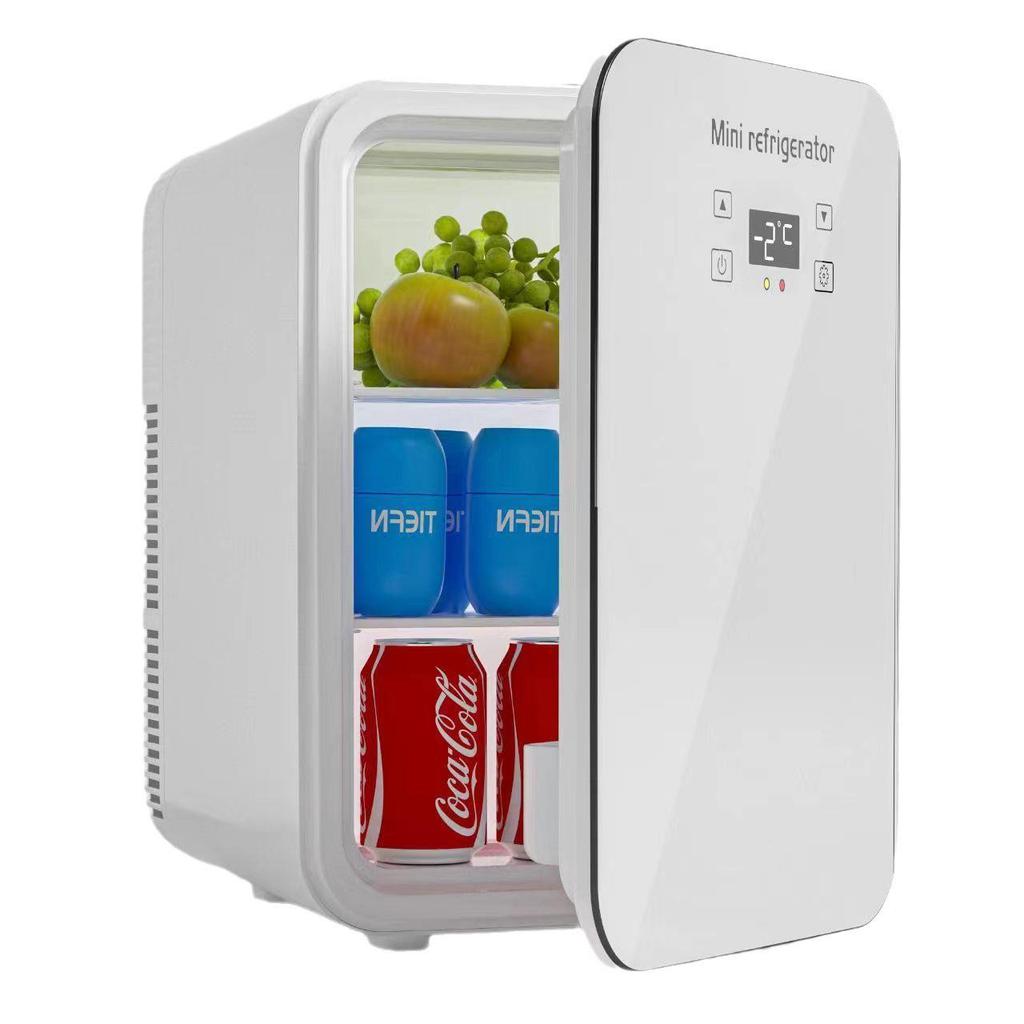 Compact Mini Fridge for Car/Home Use - Single Door, Dual-Purpose for Household & Cosmetic Storage