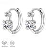 S925 Sterling Silver 0.6 Carat * 2 Moissanite Double Diamond Earrings Fashion Design Light Luxury Senior Ladies