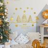 Tj16516 Hand-Painted Merry Christmas Bronzing Wall Sticker Holiday Decoration Children'S Room Bedroom Background Self-Adhesive Sticker