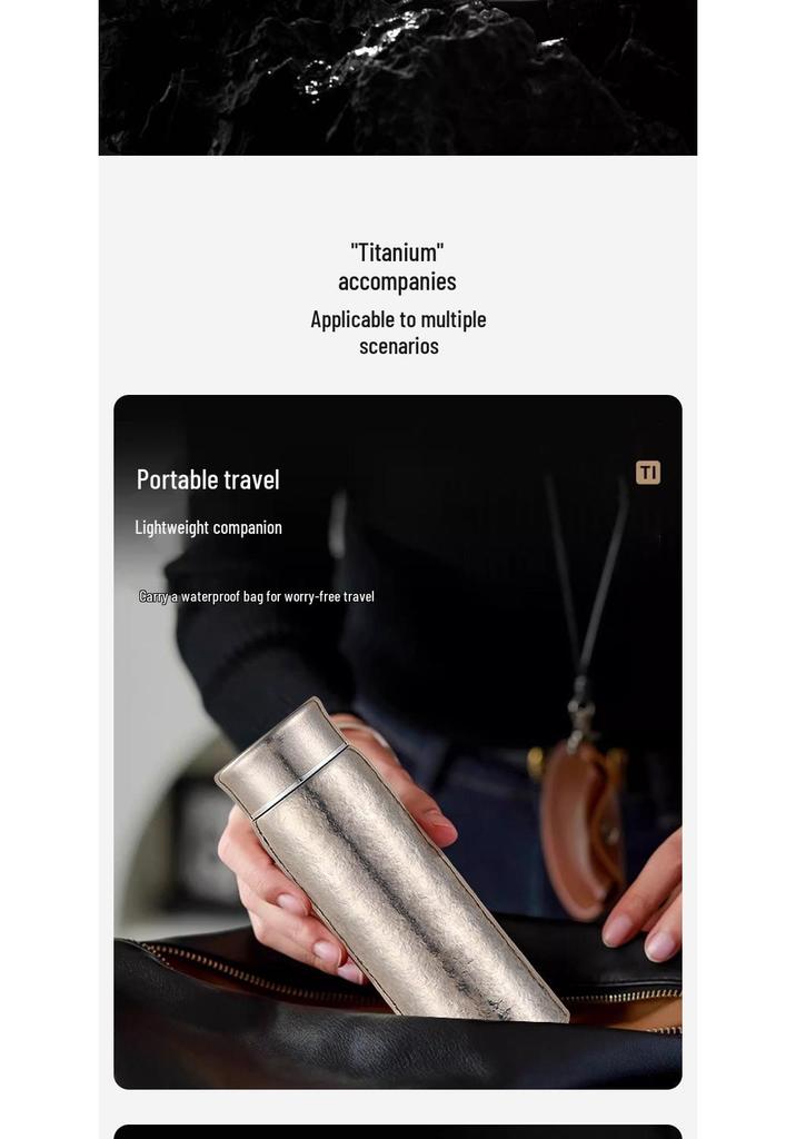 Premium Insulated Pure Titanium Tea Cup – Portable, Engraved, Customizable Gift