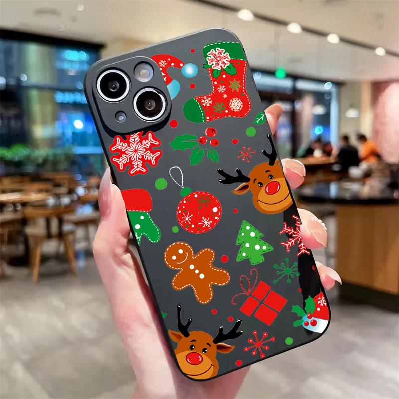 Новогодние Елки ТПУ Чехол для Телефона Для iPhone 16 15 14 13 12 11 Pro Max X XS XR 7 8 Plus SE2 Ударопрочный Мягкий Силиконовый Чехол