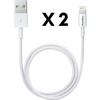 Pack of 2 White USB Charger Cables for iPhone 11 / 11 PRO / 11 PRO MAX - Charger Cable Measures 1 Meter [Phonillico®]