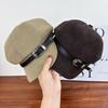Fashion belt buckle octagonal hat women's autumn and winter temperament versatile face newsboy hat suede retro painter hat