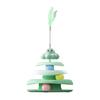 Rotating Cat Toy with 3-Tier Hollow Tracks Colorful Balls Detachable Portable Playground for Cats Interactive Cat Stick Turntable for Boredom Relief