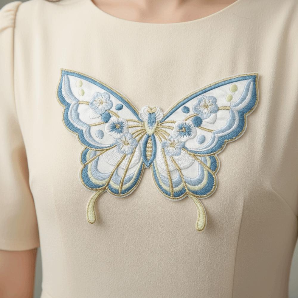Fabric Iron On Patches DIY Bag Butterfly Fabric Applique Embroidery Butterfly Patch Clothing