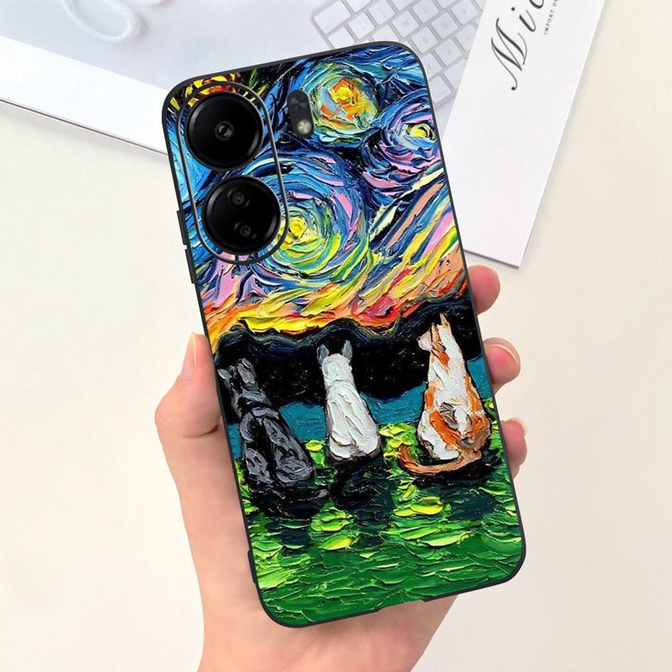 Для Xiaomi Redmi 13C 2023 Чехол Модный Космический Узор с Луной Capa Тонкий Мягкий Силиконовый Чехол Для Xiaomi Redmi 12C Coque Чехол Redmi13C